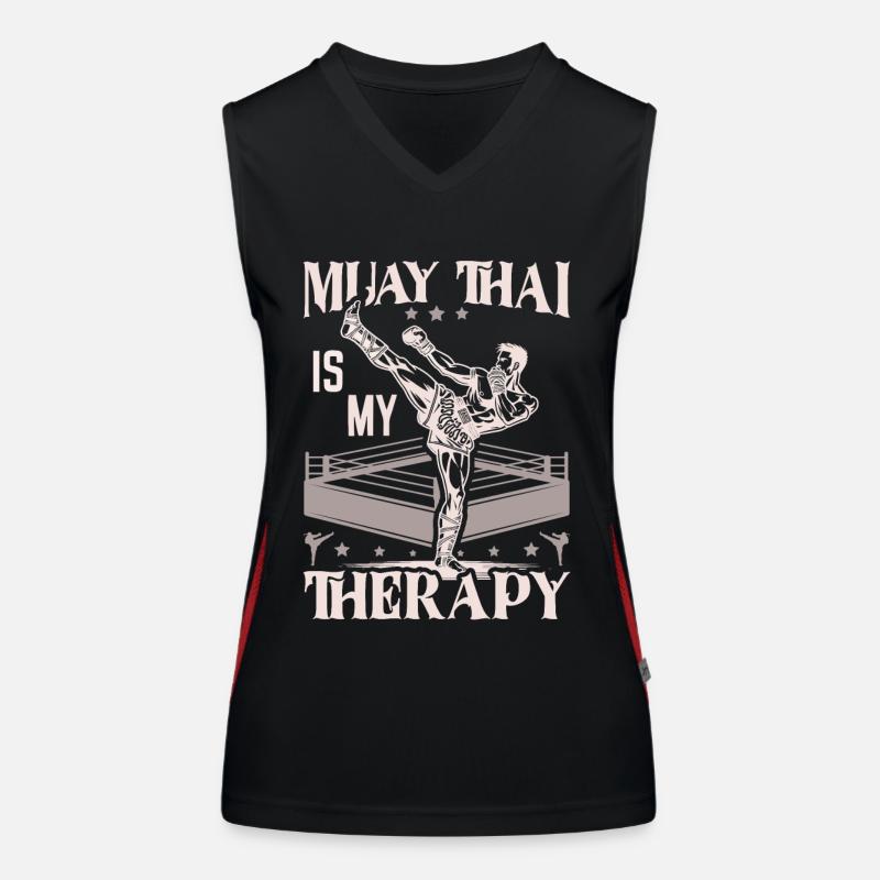 Muay Thai Boxing, Thai Boxer, Thai Boxing Women's Functional Contrast Tank Top