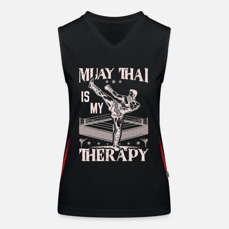 Muay Thai Boxing, Thai Boxer, Thai Boxing Women's Functional Contrast Tank Top