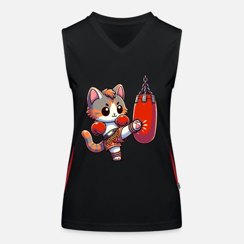Muay Thai Boxing, Thai Boxing Kickboxing, Kickboxer Women's Functional Contrast Tank Top