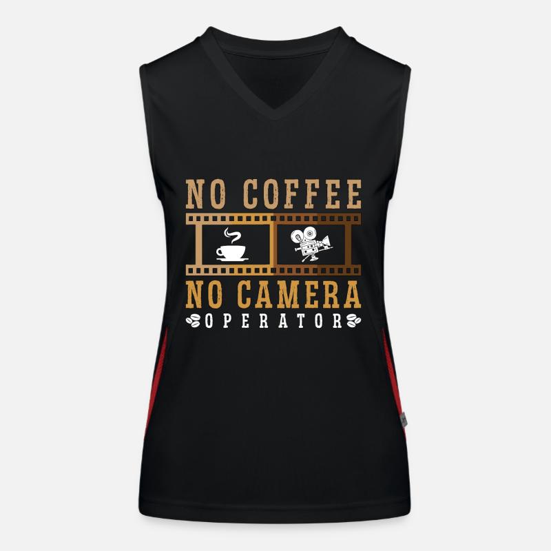 Camera Operator No Coffee No Camera Coffee Lover Women's Functional Contrast Tank Top