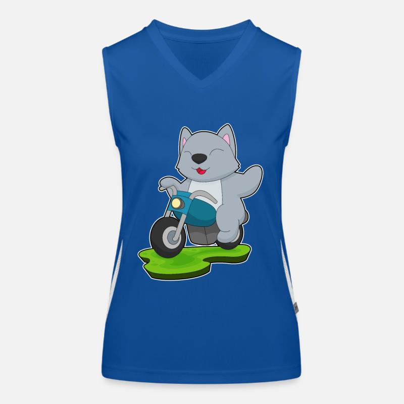 Katze Motorrad Funktionelles Kontrast-Tank Top für Frauen