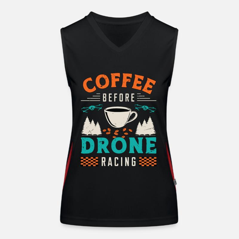 Drone Racing Lover Coffee Quadcopter Coffee Lover Women's Functional Contrast Tank Top