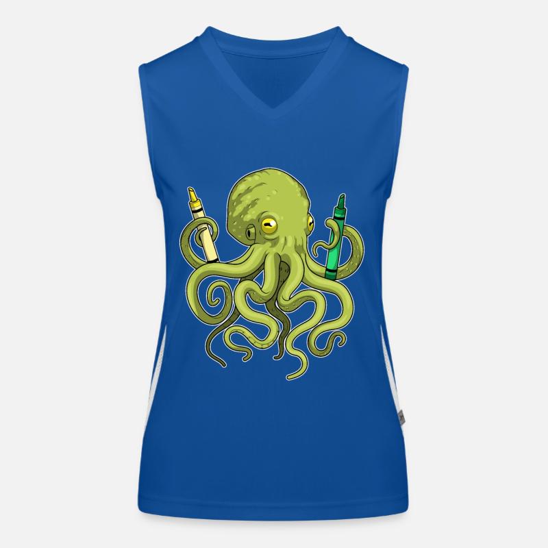 École de crayons de couleur Octopus Pupil Débardeur respirant contrasté Femme