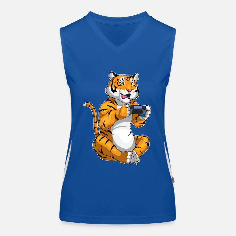 Tiger Gamer Controller Funktionelles Kontrast-Tank Top für Frauen