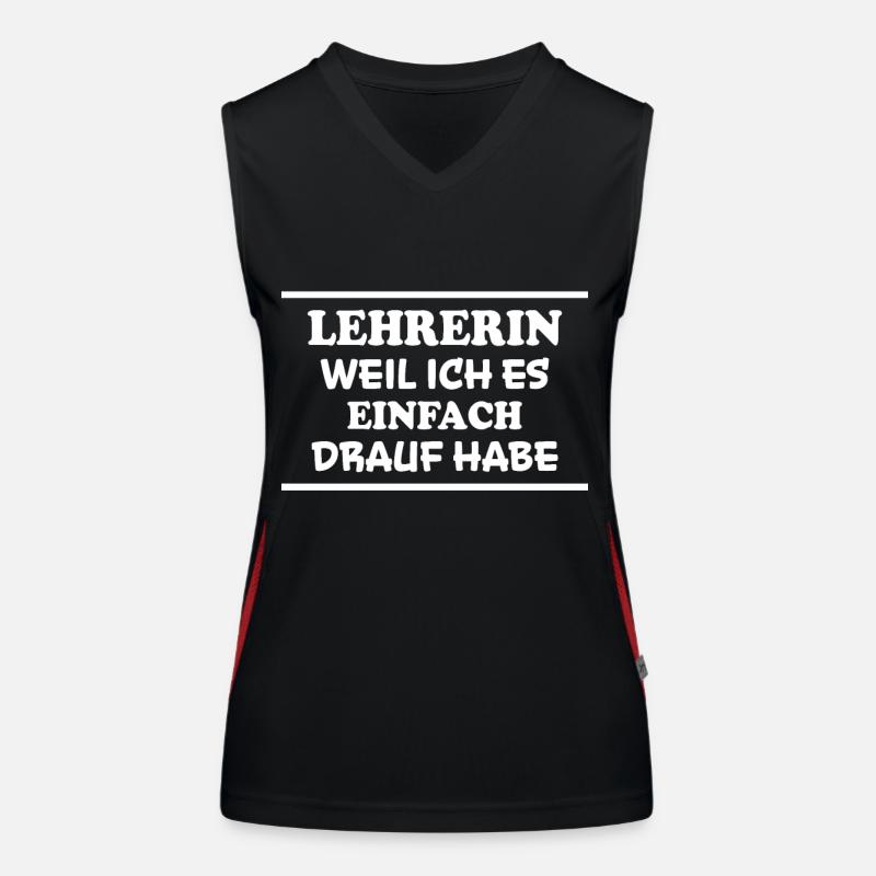 Lehrerin Spruch Lehrer Lustiges Lehrerin Geschenk Funktionelles Kontrast-Tank Top für Frauen