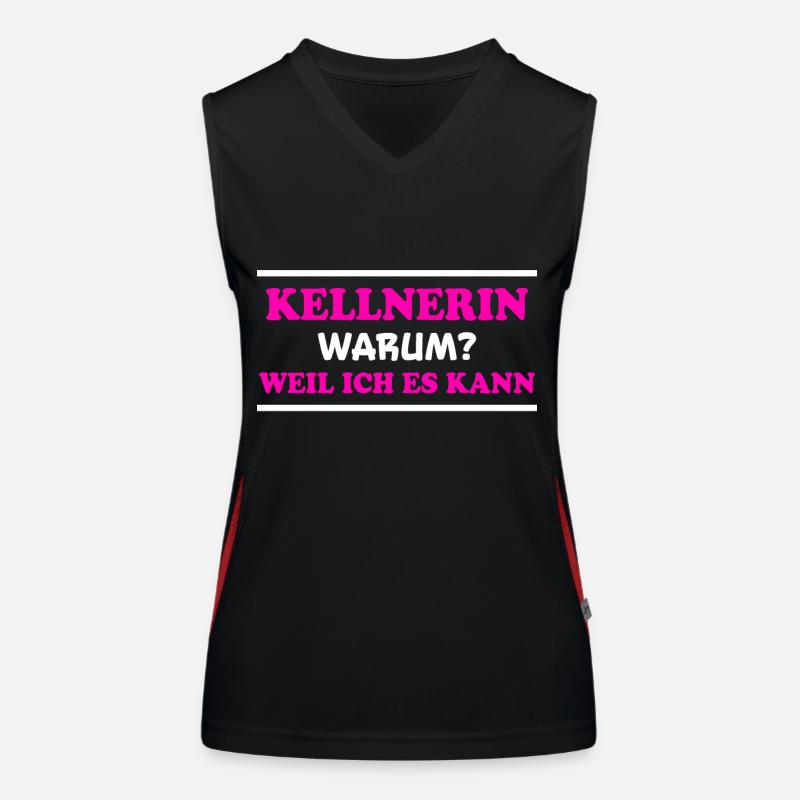 Kellnerin Spruch Kellner Beruf Kellnerin Geschenk Funktionelles Kontrast-Tank Top für Frauen