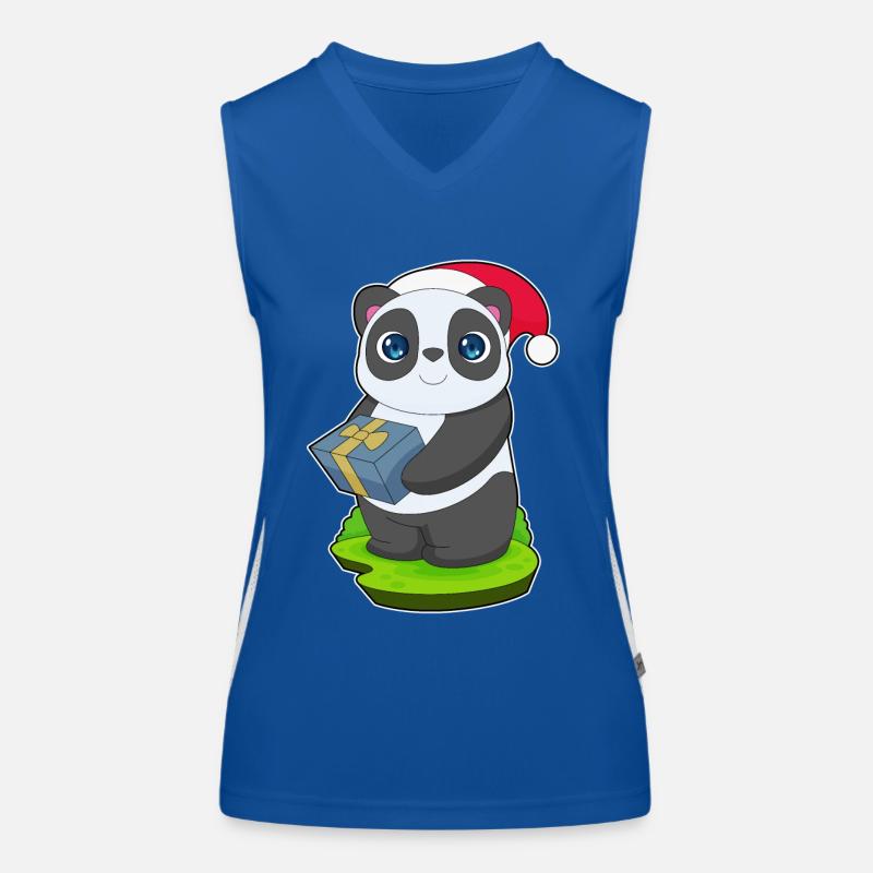 Panda Christmas Package Women's Functional Contrast Tank Top