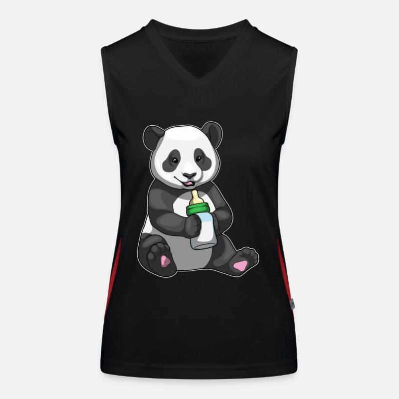 Panda Baby Milk Bottle Women's Functional Contrast Tank Top