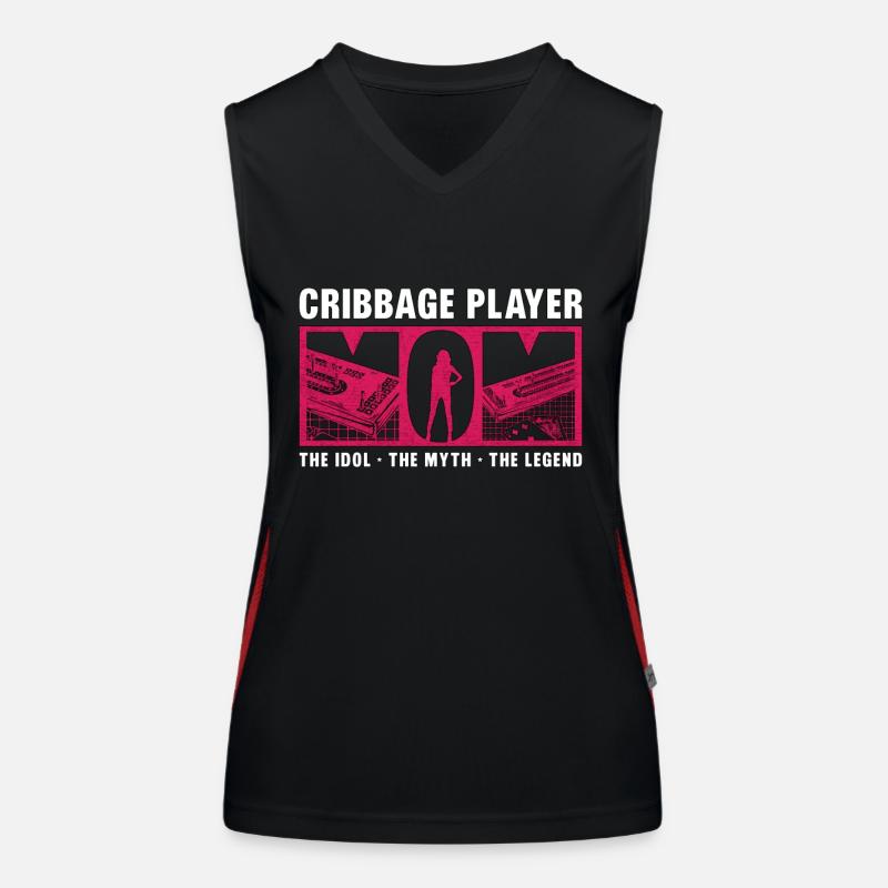 Cribbage Player Mom The Idol The Cribbage Game Women's Functional Contrast Tank Top