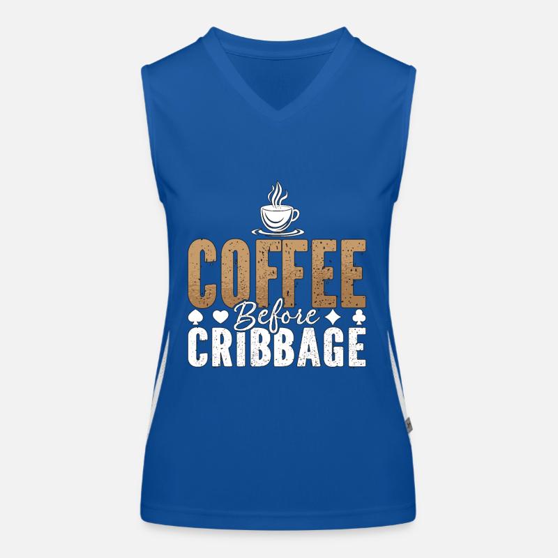 Cribbage Player Coffee Board Game Coffee Lover Women's Functional Contrast Tank Top
