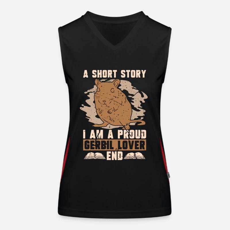 Gerbil Lover A Short Story I Am A Gerbil Breeder Women's Functional Contrast Tank Top