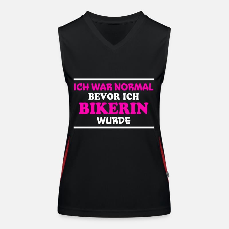 Bikerin Spruch Biker Lustiges Bikerin Geschenk Funktionelles Kontrast-Tank Top für Frauen