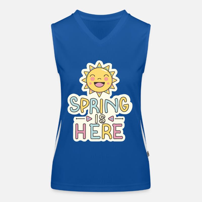 Spring Spring is here sun flowers Women's Functional Contrast Tank Top