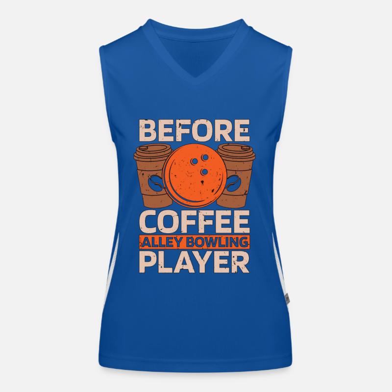 Alley Bowling Coffee Before Ninepins Coffee Lover Women's Functional Contrast Tank Top