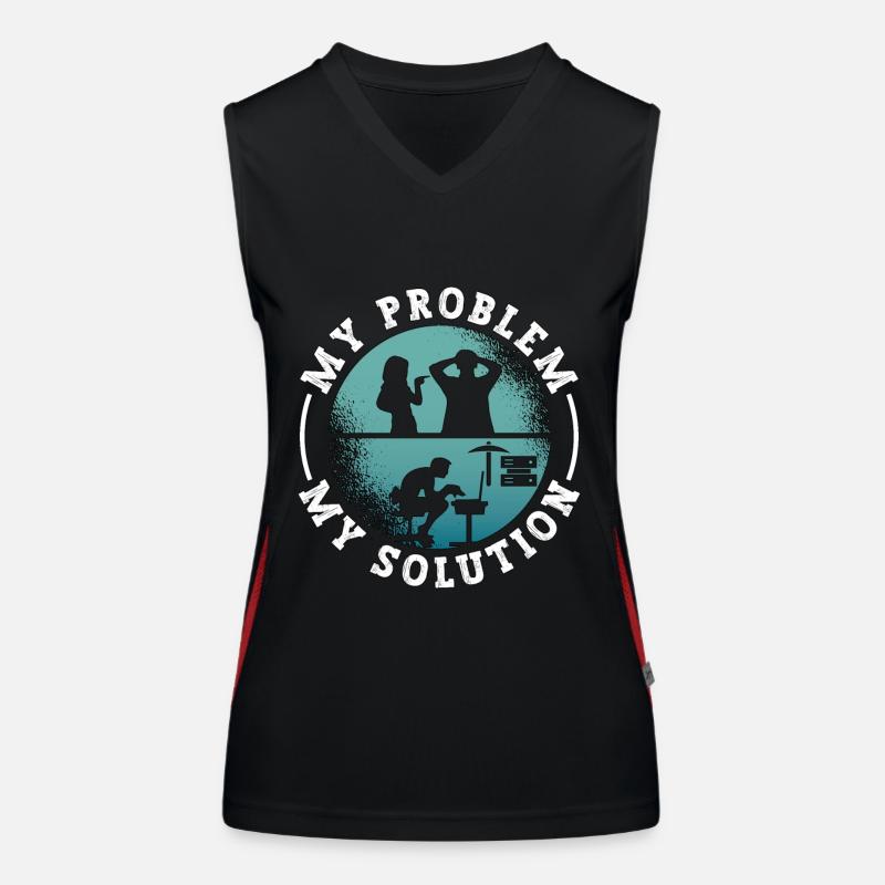 Data Miner My Problem My Pictogram Dad Programmer Funktionelles Kontrast-Tank Top für Frauen