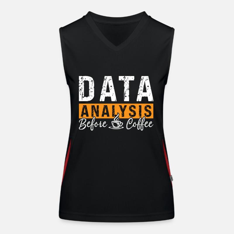 Data Analysis Before Coffee Analyst Coffee Lover Funktionelles Kontrast-Tank Top für Frauen