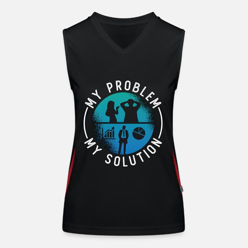 Data Analyst My Problem My Solution Pictogram Dad Funktionelles Kontrast-Tank Top für Frauen