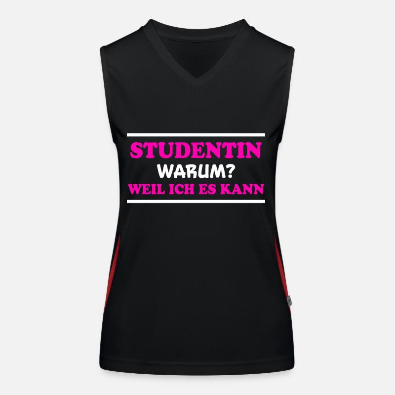 Studentin Spruch Universität Studentin Geschenk Funktionelles Kontrast-Tank Top für Frauen