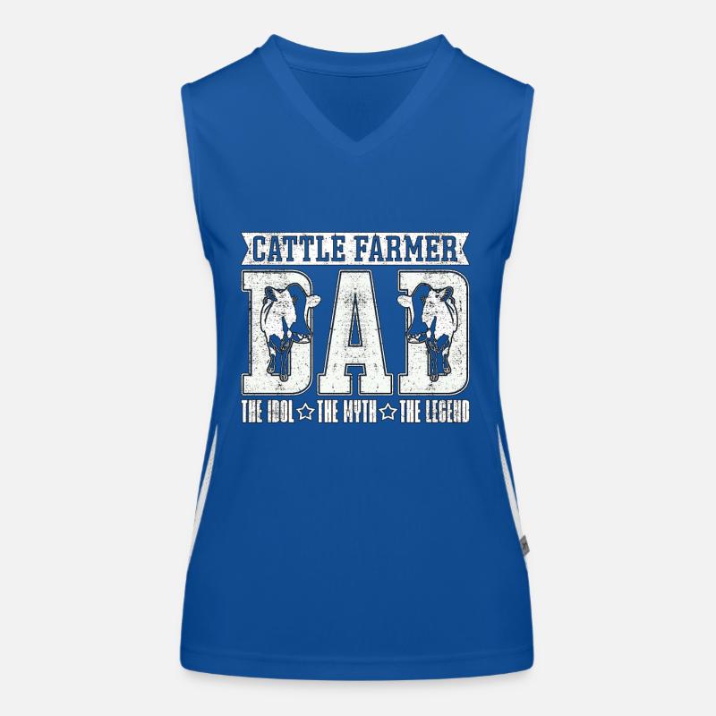 Cattle Farmer Dad The Idol The Myth Cattle Farming Funktionelles Kontrast-Tank Top für Frauen
