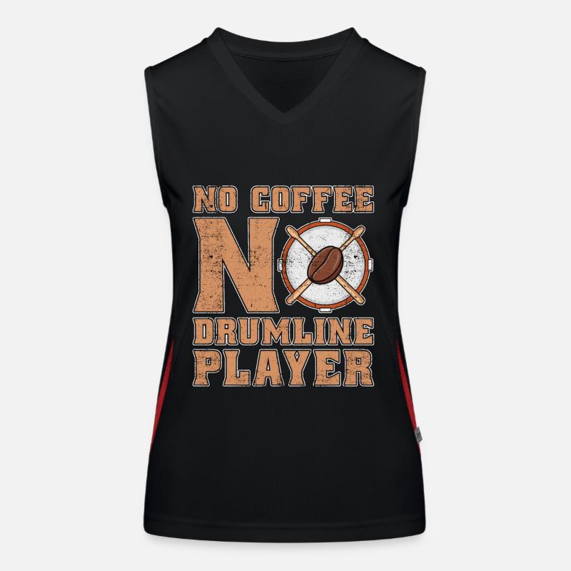 Drumline Player No Coffee No Drummer Coffee Lover Funktionelles Kontrast-Tank Top für Frauen