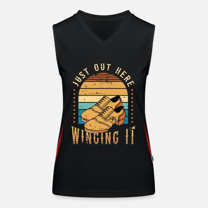Tap Dance Just Out Here Winging Dancing Tap Dancer Women's Functional Contrast Tank Top