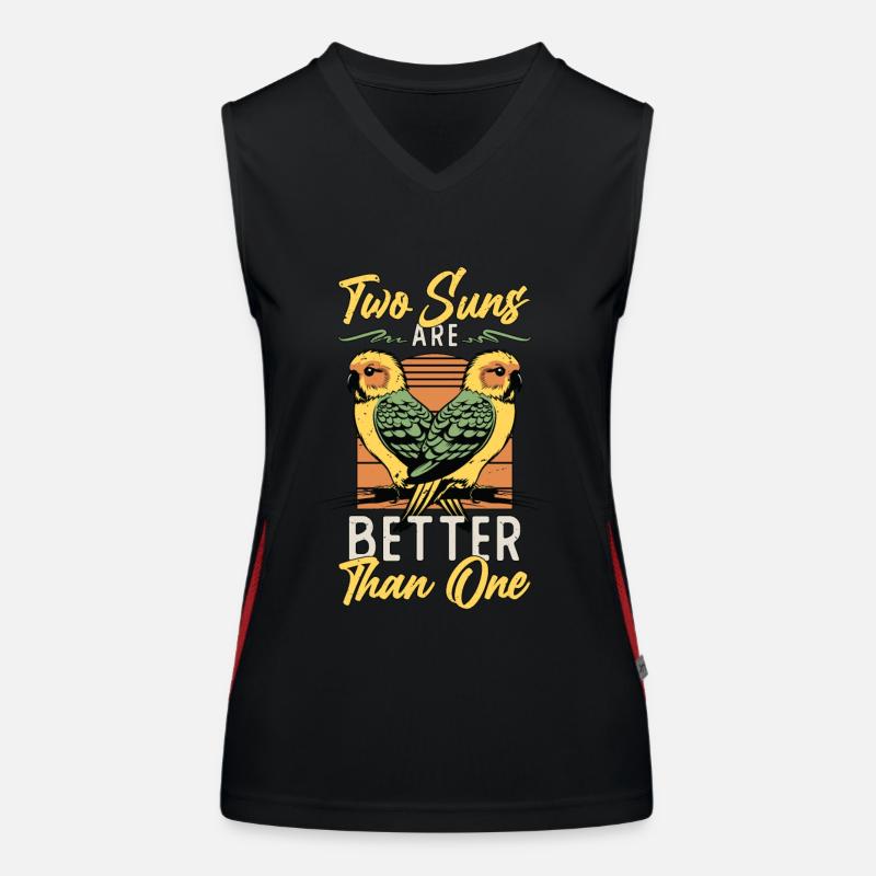 Conure Two Suns Are Better Than One Sun Conure Funktionelles Kontrast-Tank Top für Frauen