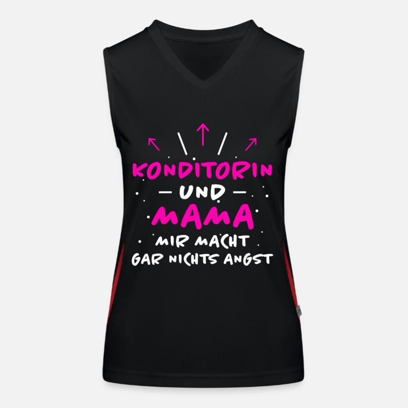 Konditorin Spruch Backen Witz Konditorin Geschenk Funktionelles Kontrast-Tank Top für Frauen