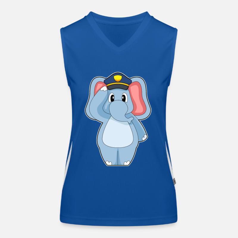 Elefant Polizist Polizei Funktionelles Kontrast-Tank Top für Frauen