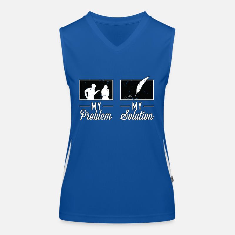 Writing Lover My Problem My Pictogram Mom Dad Funktionelles Kontrast-Tank Top für Frauen