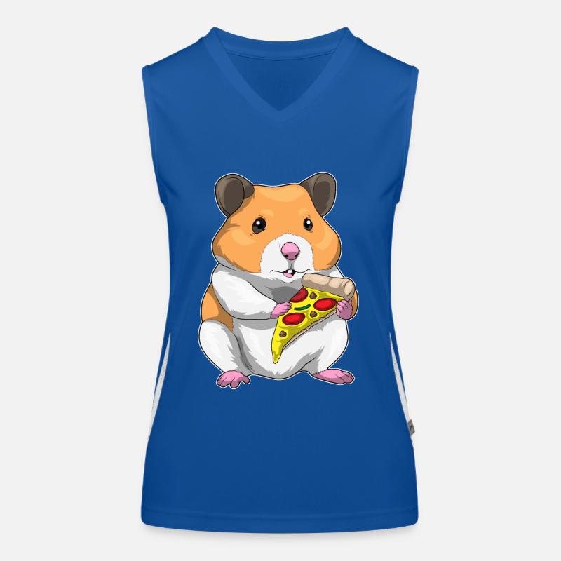 Hamster Pizza Funktionelles Kontrast-Tank Top für Frauen
