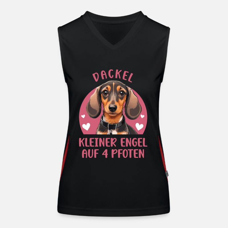 Dackel - Kleiner Engel auf 4 Pfoten Funktionelles Kontrast-Tank Top für Frauen