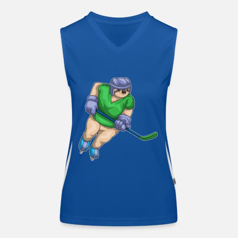 Faultier Eishockey Eishockeyschläger Funktionelles Kontrast-Tank Top für Frauen