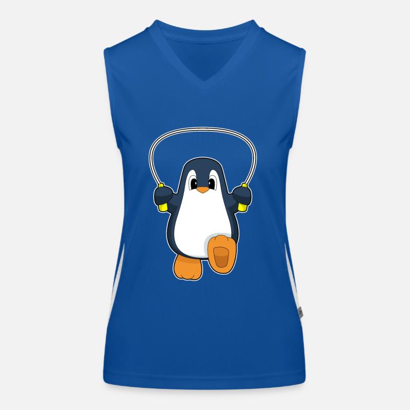 Pinguin Seilspringen Springseil Funktionelles Kontrast-Tank Top für Frauen