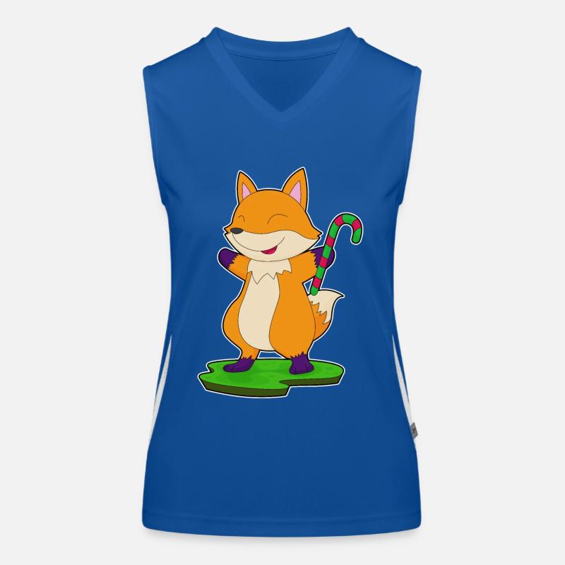 Fox candy cane Women's Functional Contrast Tank Top