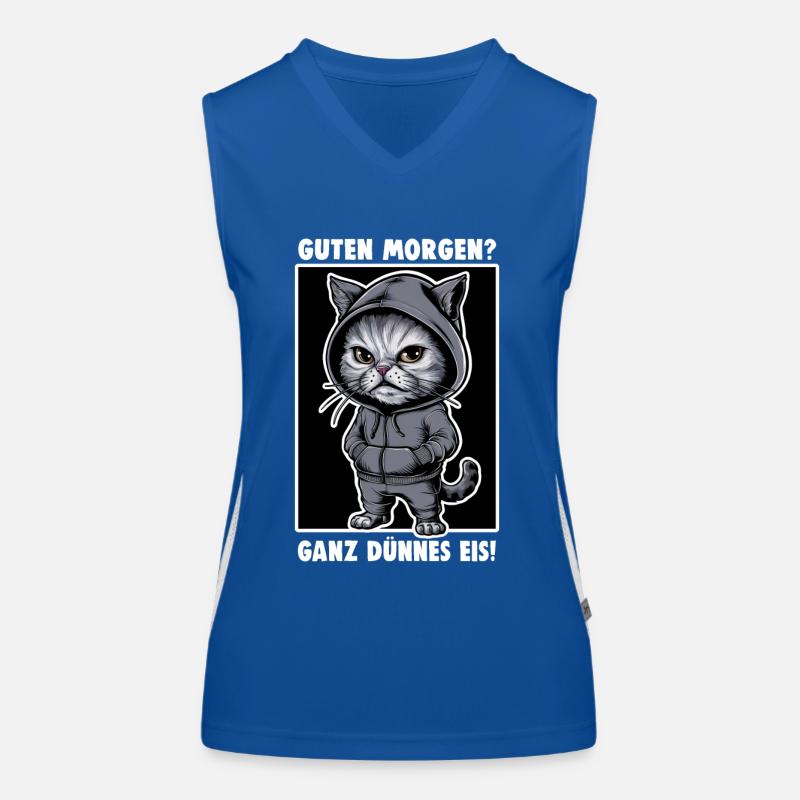 Annoyed Cat Funny Cat Design Saying Women's Functional Contrast Tank Top