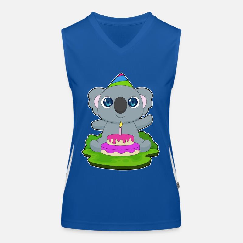 Koala Geburtstag Kuchen Funktionelles Kontrast-Tank Top für Frauen