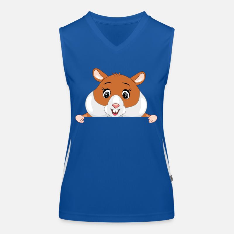 Glücklicher spähender Hamster Funktionelles Kontrast-Tank Top für Frauen