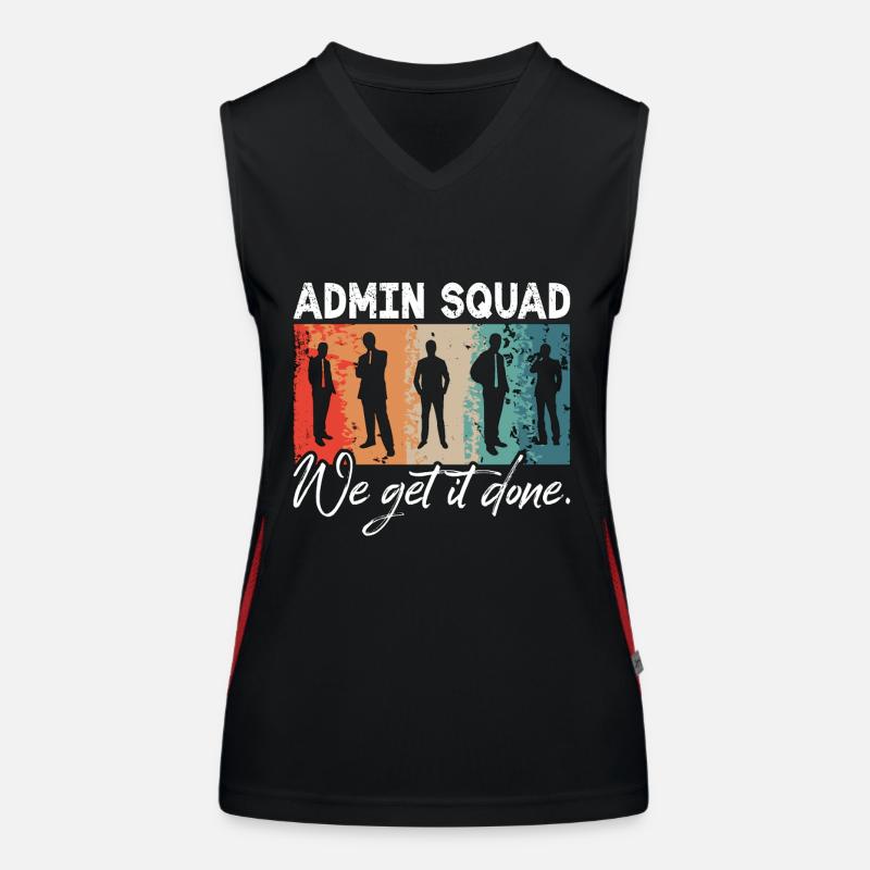 Admin Assistant Admin Squad We Get Retro Secretary Débardeur respirant contrasté Femme