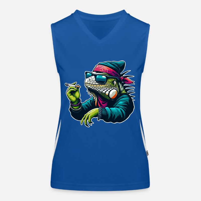 Cooler Leguan Rocker Funktionelles Kontrast-Tank Top für Frauen