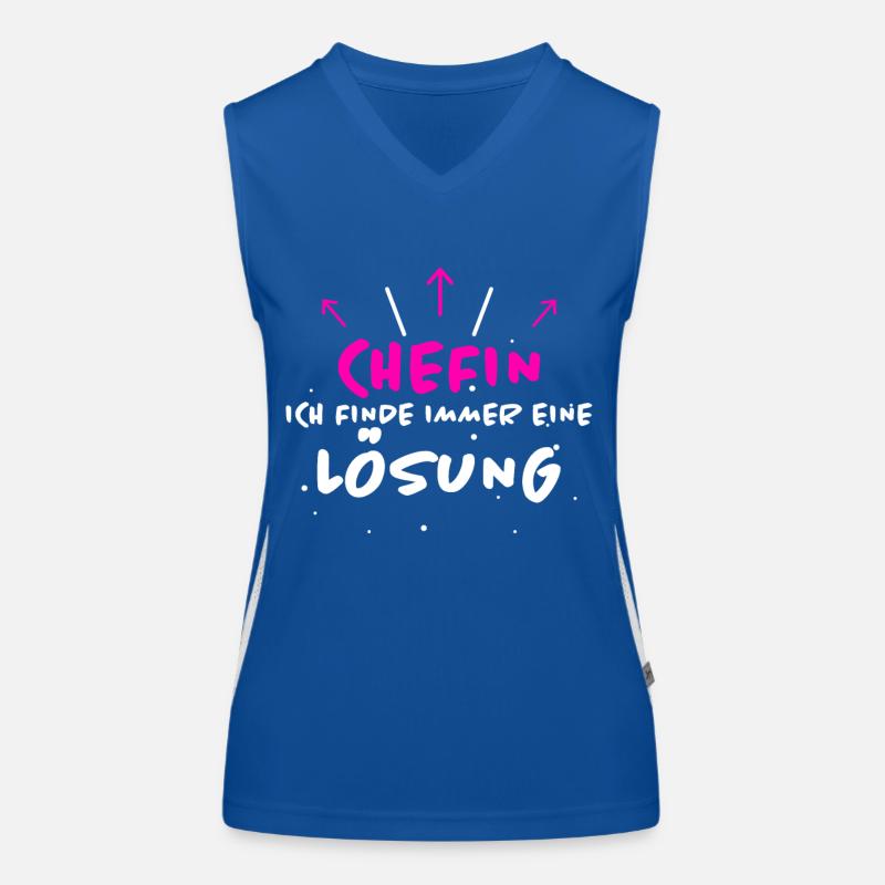 Chefin Spruch Familie Beruf Lustig Chefin Geschenk Funktionelles Kontrast-Tank Top für Frauen