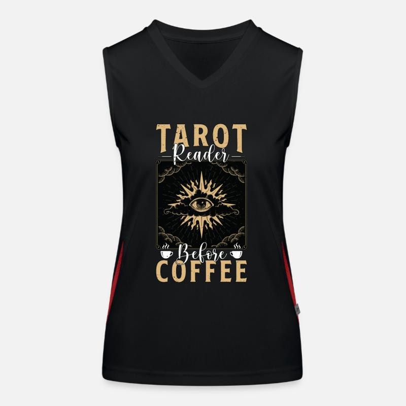 Tarot Reader Before Fortune Telling Coffee Lover Women's Functional Contrast Tank Top