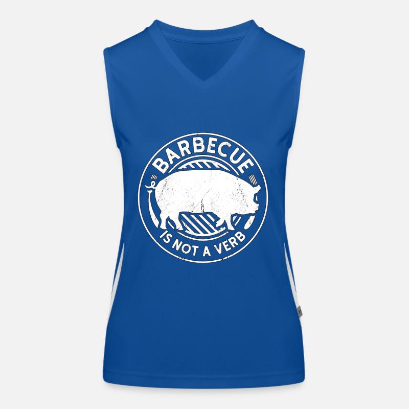 Pulled Pork BBQ Barbecue Is Not A Verb Meat Lover Funktionelles Kontrast-Tank Top für Frauen