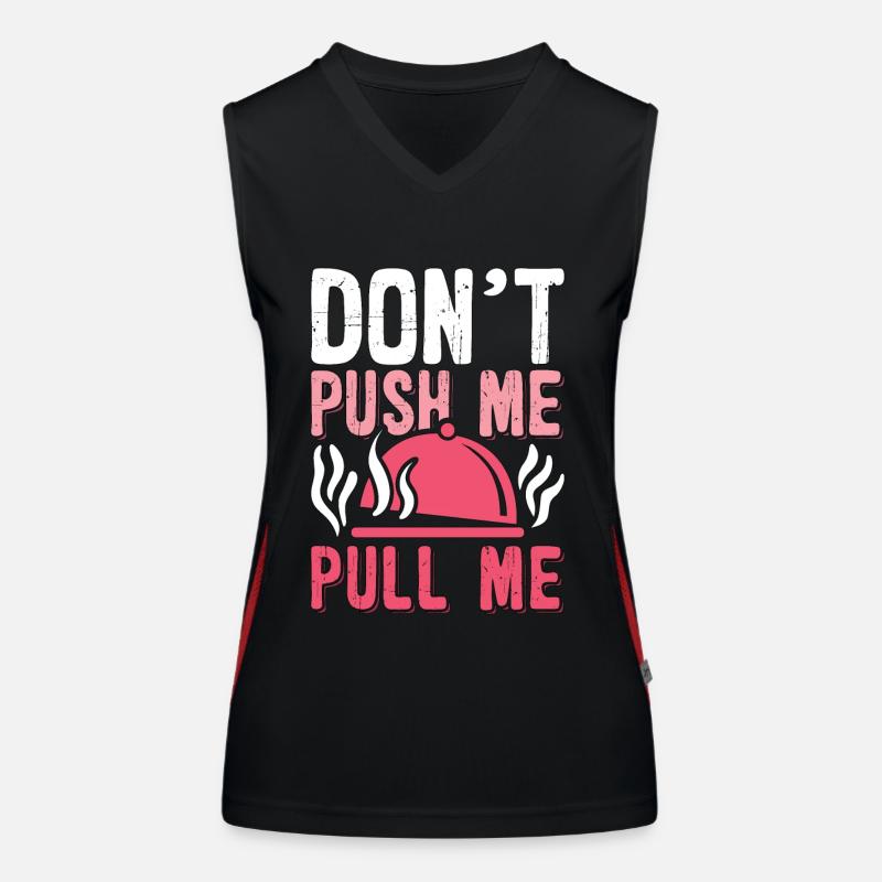 Pulled Pork BBQ Don't Push Me Pull Me BBQ Lover Funktionelles Kontrast-Tank Top für Frauen