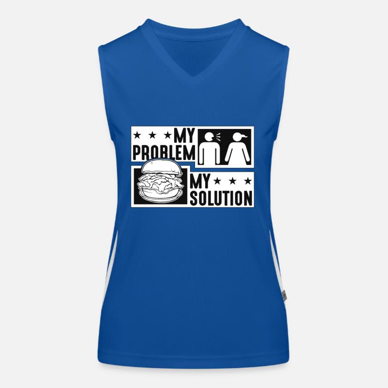 Pulled Pork BBQ My Problem My Pictogram Mom Dad Funktionelles Kontrast-Tank Top für Frauen