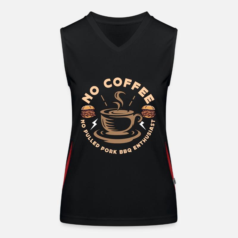 Pulled Pork BBQ No Coffee No Pork BBQ Coffee Lover Funktionelles Kontrast-Tank Top für Frauen