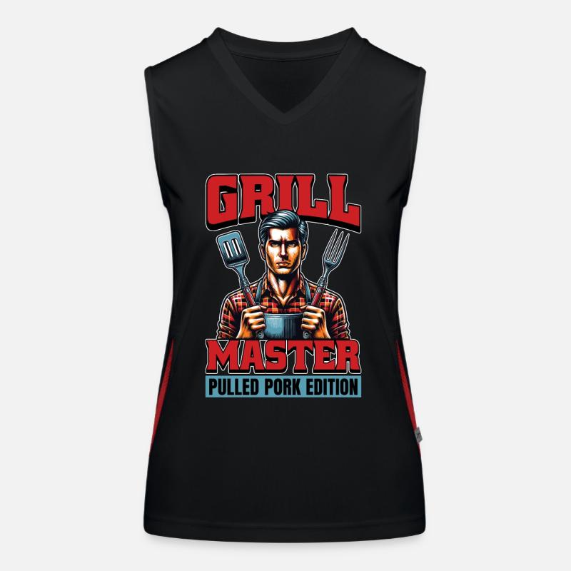 Pulled Pork BBQ Grill Master Pulled Barbecue Lover Funktionelles Kontrast-Tank Top für Frauen