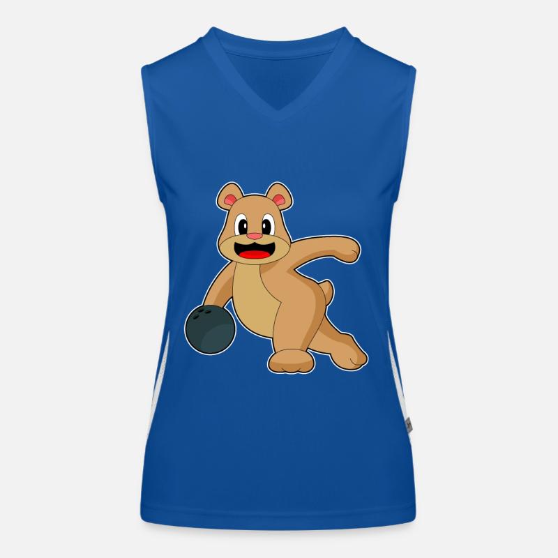 Bear Bowling Boule de bowling Débardeur respirant contrasté Femme