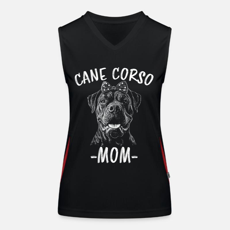 Cane Corso Italiano Maman Maman Cane Corso Cadeau Débardeur respirant contrasté Femme