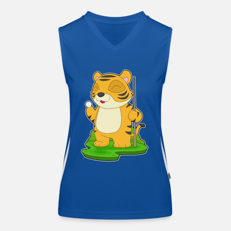Tiger Billiard Queue Funktionelles Kontrast-Tank Top für Frauen