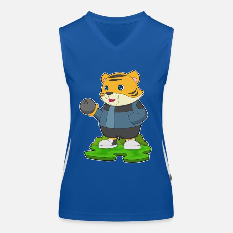 Tiger Bowling Bowlingkugel Funktionelles Kontrast-Tank Top für Frauen